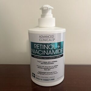 ADVANCED CLINICALS ~ RETINOL + NIACINAMIDE Anti-Aging FACE BODY & CREAM 444ml